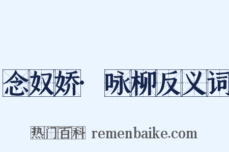 念奴娇·咏柳反义词是什么意思的图片